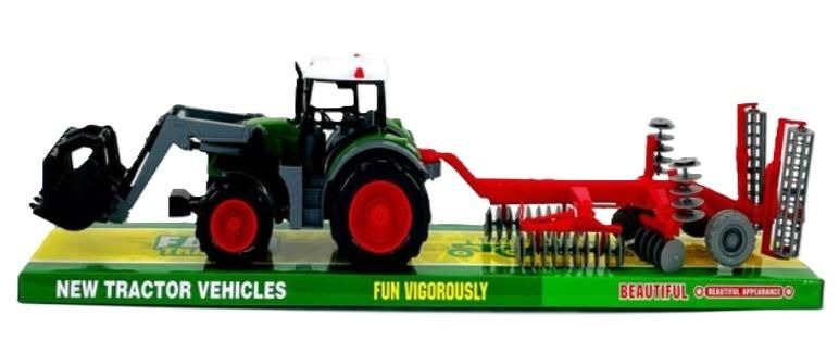 Traktor z broną talerzową z turem - model lub pojazd