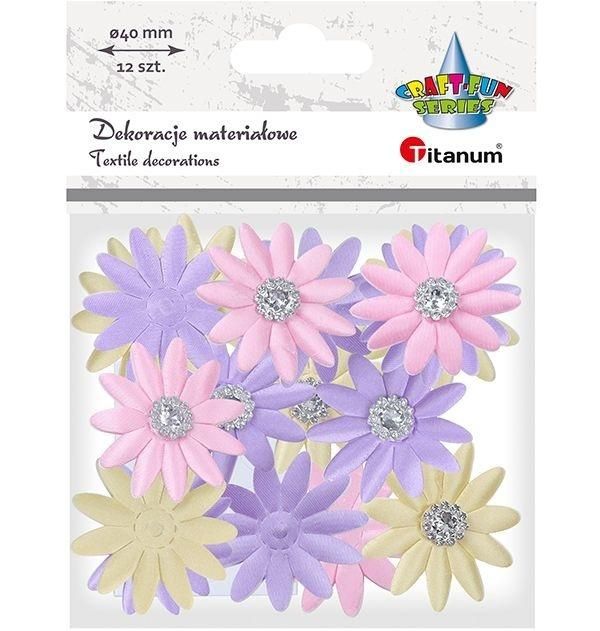 Dekoracje samoprzylepne materiałowe kwiaty