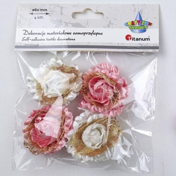 Dekoracje samoprzylepne materiałowe róże