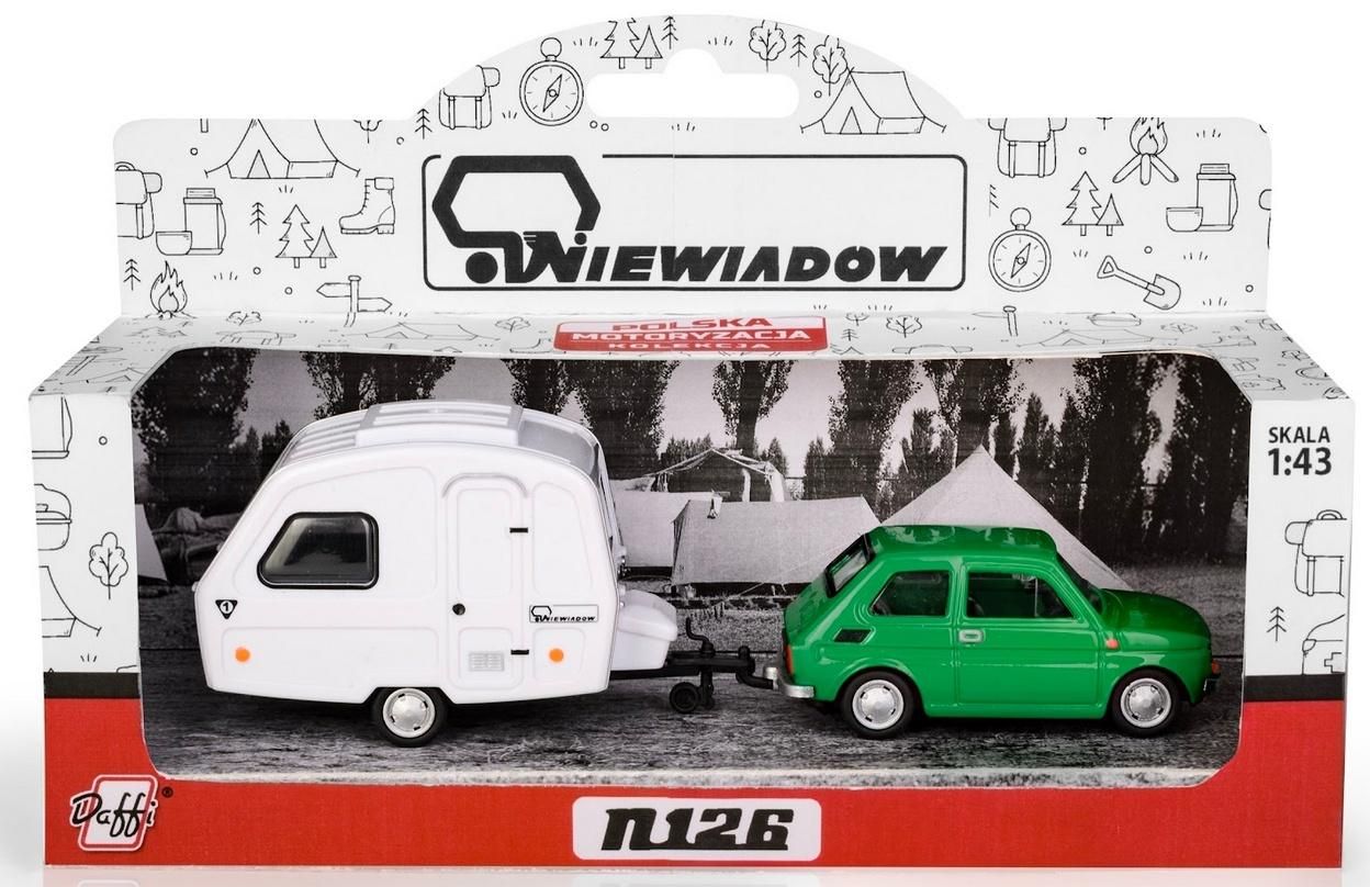 Fiat 126p przyczepa Niewiadów Kemping zielony - model lub pojazd
