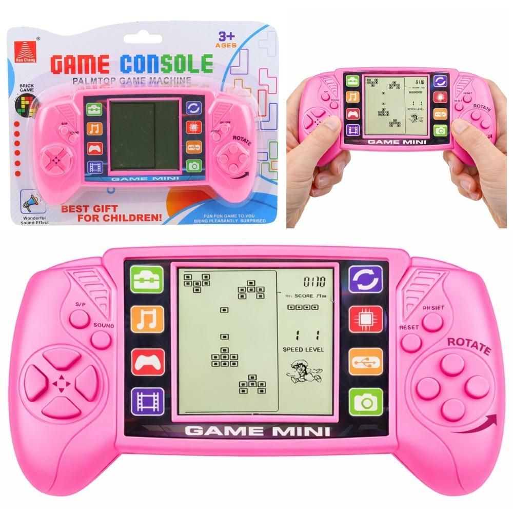 Gra elektroniczna konsola tetris różowa - zabawka