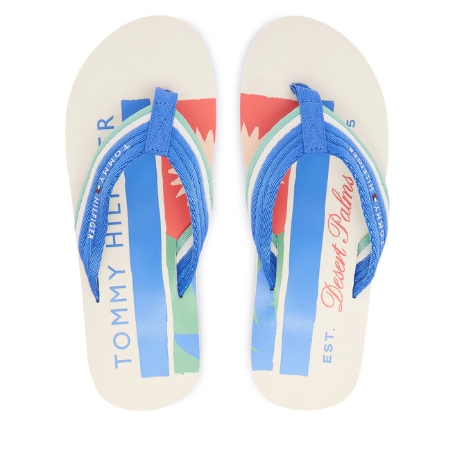Japonki Tommy Hilfiger Patch Hilfiger Beach Sandal FM0FM05903 Niebieski