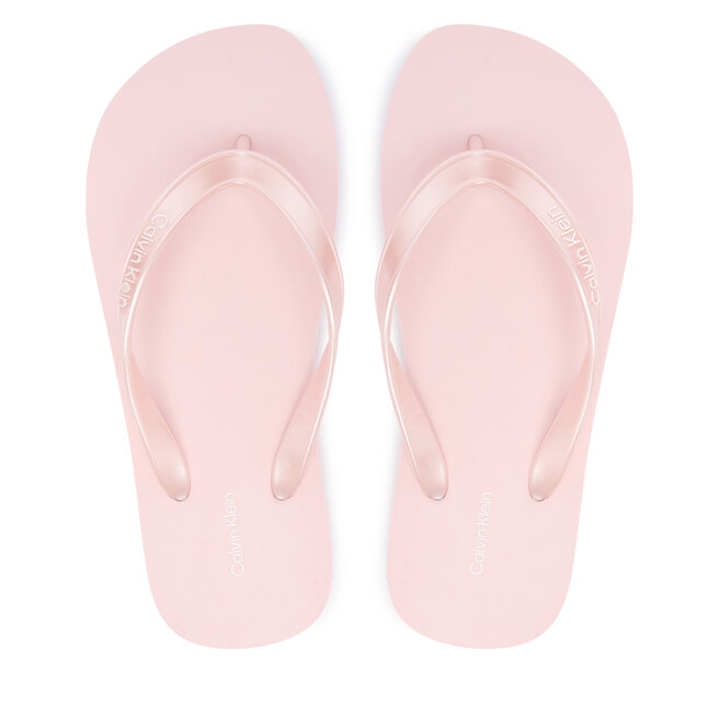 Japonki Calvin Klein Flip Flop Tpu Metallic HW0HW02956 Różowy jasny