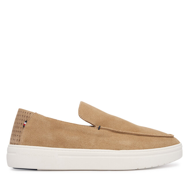 Lordsy Tommy Hilfiger Modern Light Suede Loafer FM0FM05924 Brązowy jasny