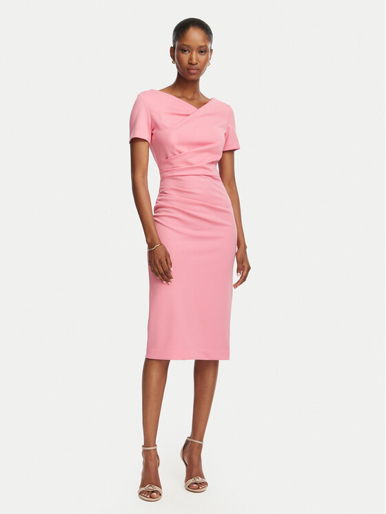 Rinascimento Sukienka koktajlowa CFC0129420003 Różowy Slim Fit