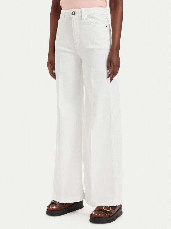 Guess Jeansy W6GA1C D0708 Kremowy Wide Leg