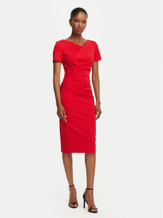 Rinascimento Sukienka koktajlowa CFC0129420003 Czerwony Slim Fit