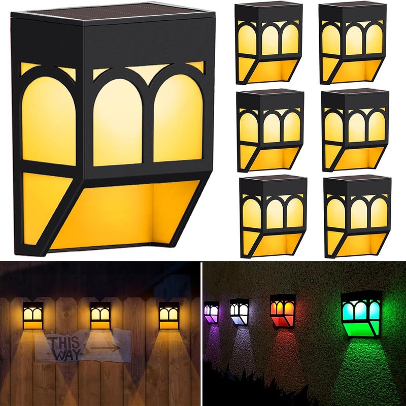 Zestaw 6 lamp solarnych do ogrodu, lampy solarne LED do ogrodzenia, dekoracyjne lampy ogrodowe odporne na wodę