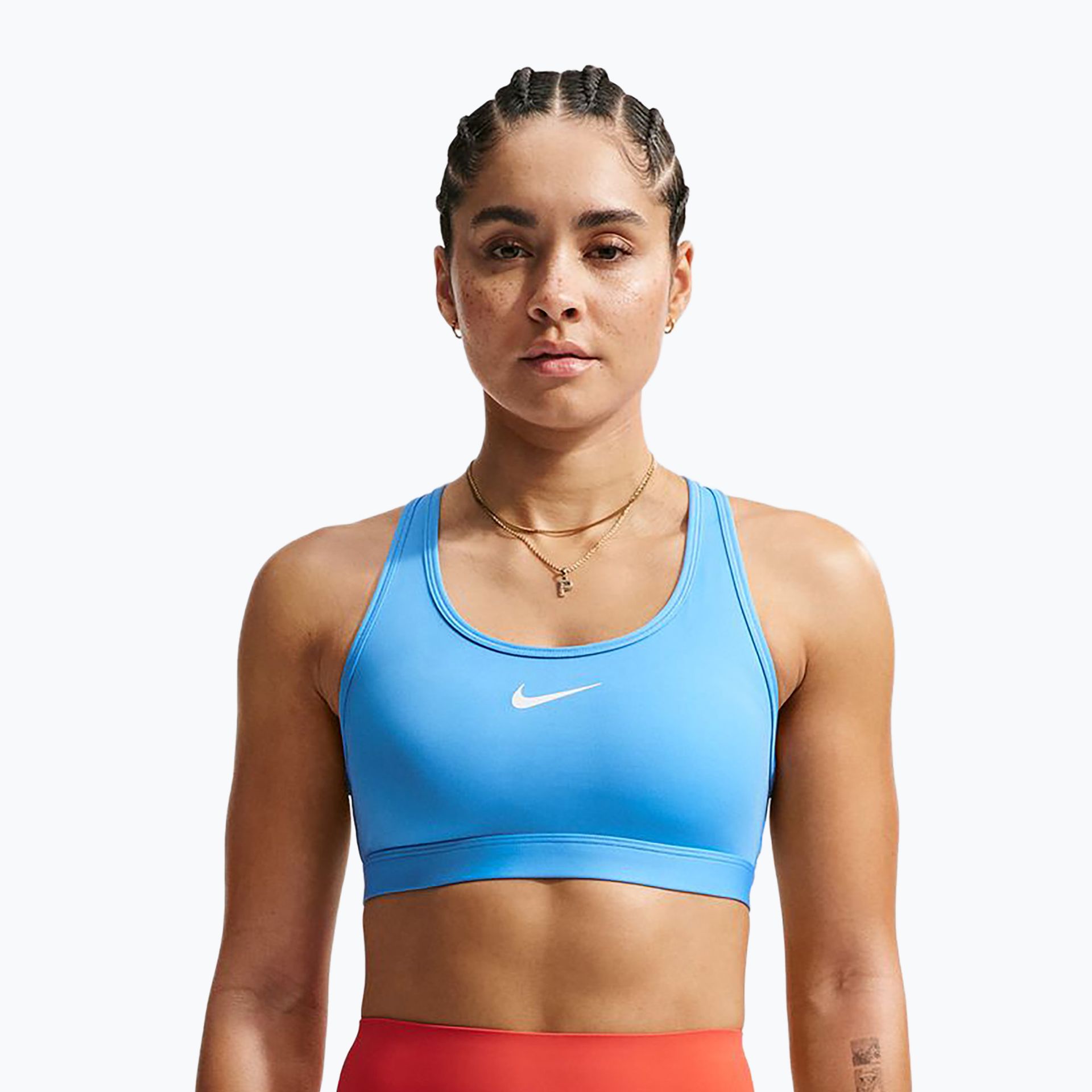 Biustonosz treningowy Nike Swoosh Medium Support university blue/white WYSYŁKA W 24H 30 DNI NA ZWROT