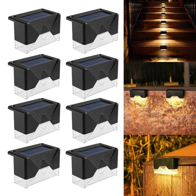 8 sztuk lamp solarnych LED, zewnętrzna lampa ogrodowa, lampa ścienna, oświetlenie ogrodowe, lampy słupowe, lampa na ścieżkę.