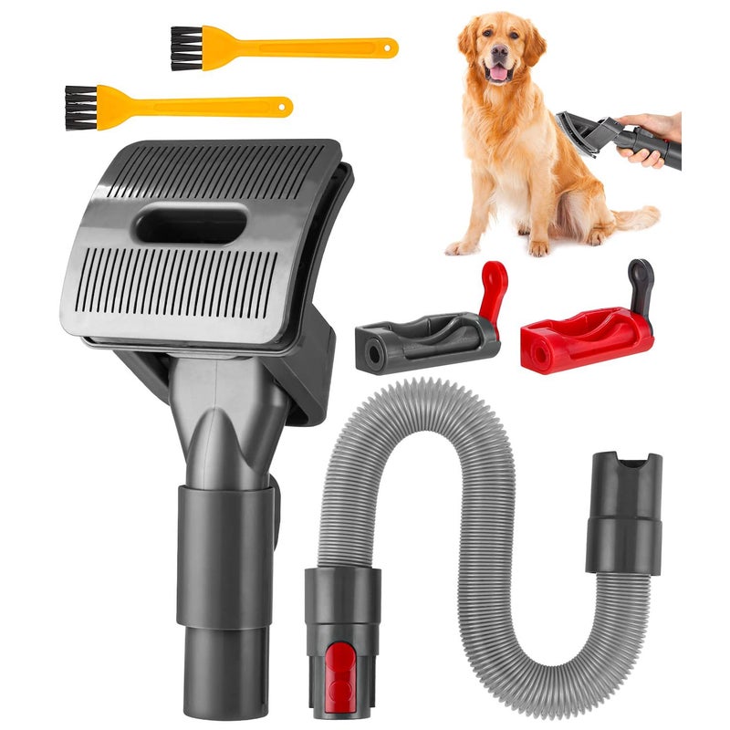 Szczotka do sierści kota i psa do odkurzacza Dyson V15 V11 V10 V8 V7, z 1 rurą przedłużającą i adapterem, 2 blokadami spustu, 2 szczotkami