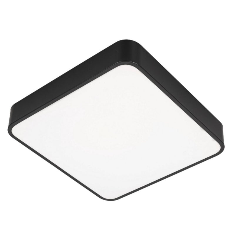 Lampa sufitowa czarna LED - Plafon kwadratowy 30W neutralne światło 4000K - Panel natynkowy 30cm do pokoju, biura - LEDHOFF