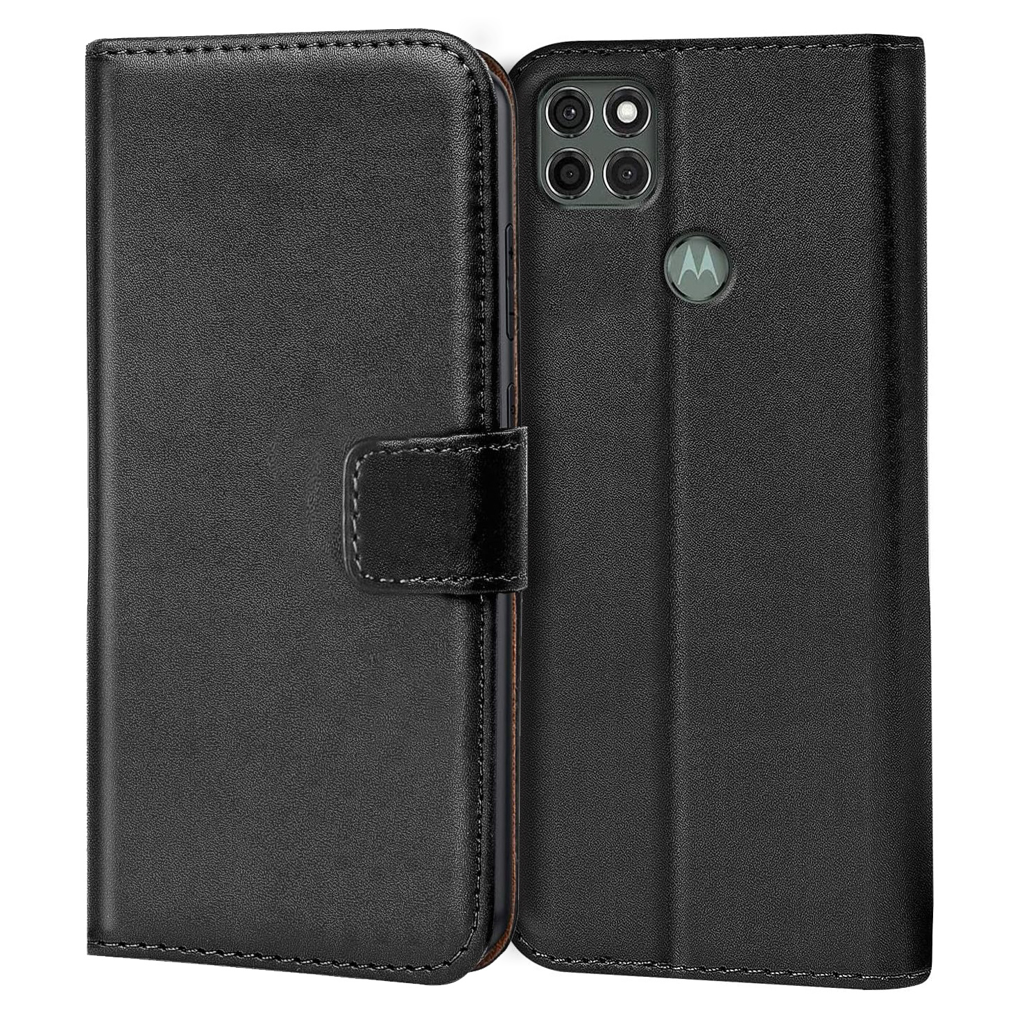 TEMU Etui na telefon - Etui do Moto G9 Power, portfel w stylu książki, klapka, wykonane ze skóry ekologicznej, zawiera przegródki na karty i funkcję