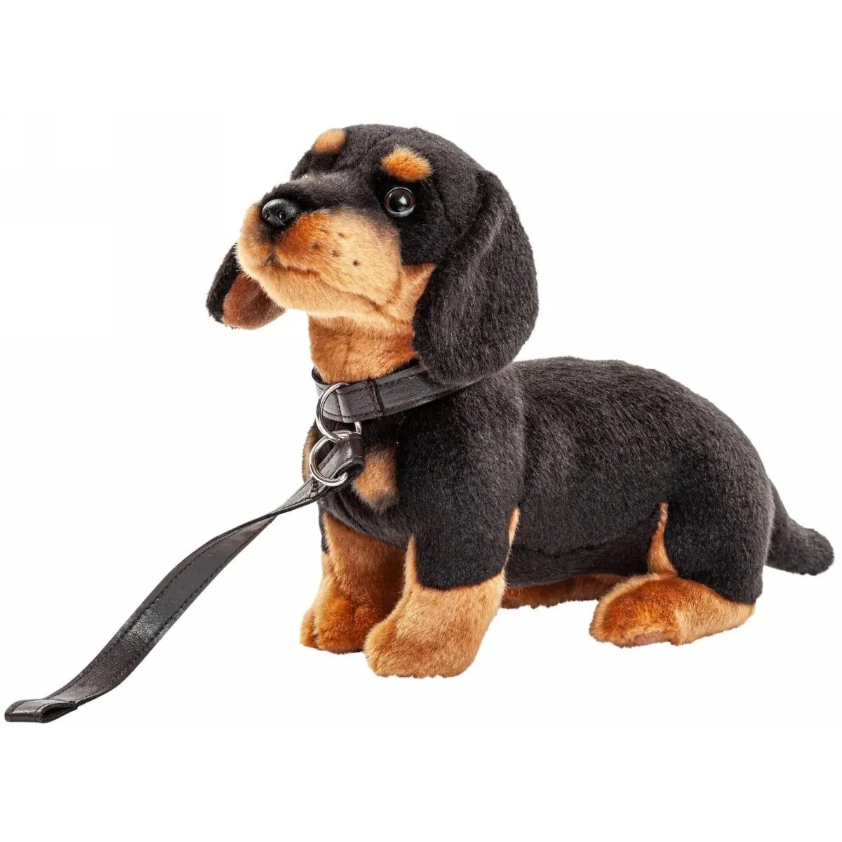 Maskotka Pies Jamnik stojący ze smyczą - 27 cm - Uni Toys ★ POLECANA OFERTA PayPo ZWROT DO 100 DNI