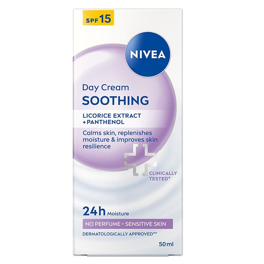 NIVEA Day Cream Soothing Łagodzący Krem na Dzień z Filtrem SPF15 50ml