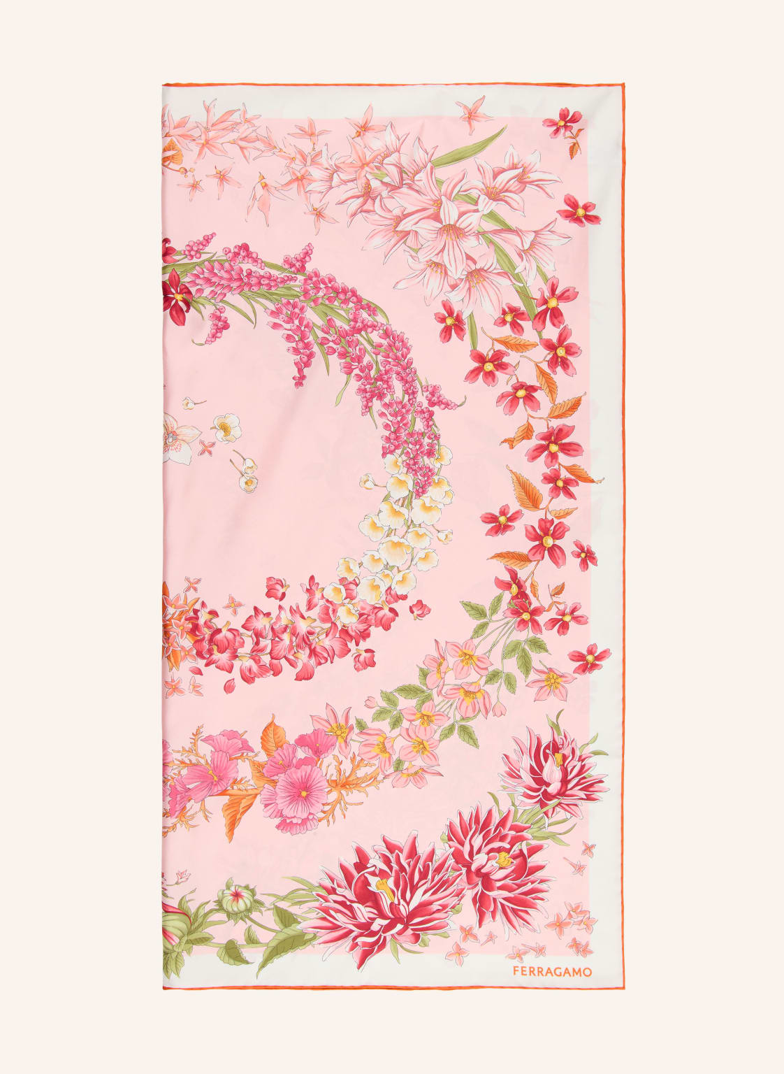 Ferragamo Szalik Jedwabny rosa