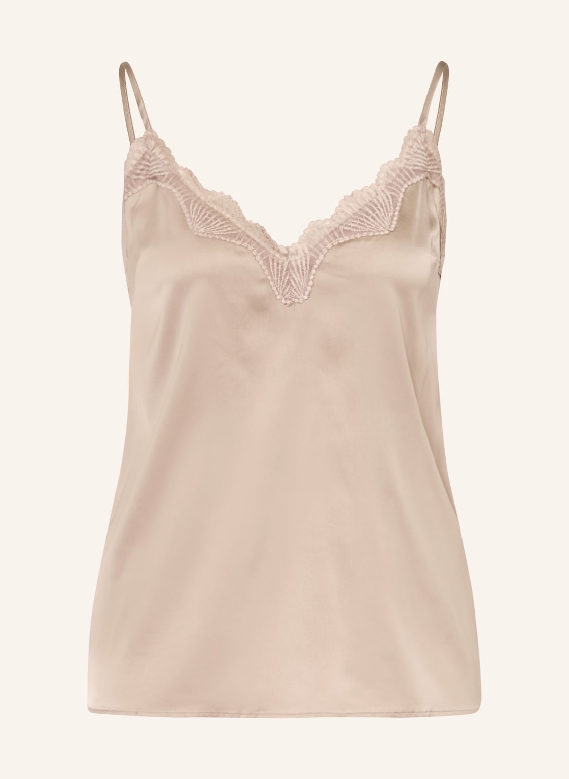Rosemunde Satynowy Top Penelope Z Koronką beige