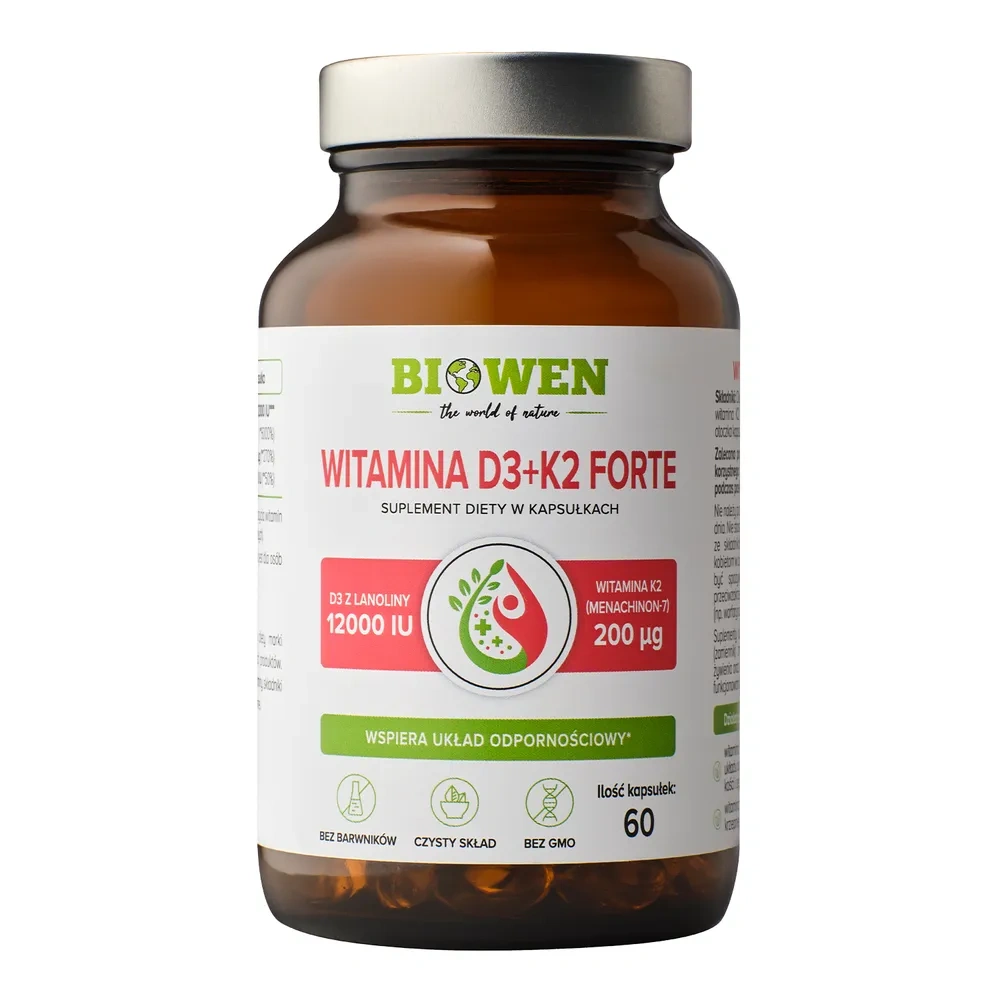 Biowen Witamina D3 K2 Forte suplement diety 60 kapsułek