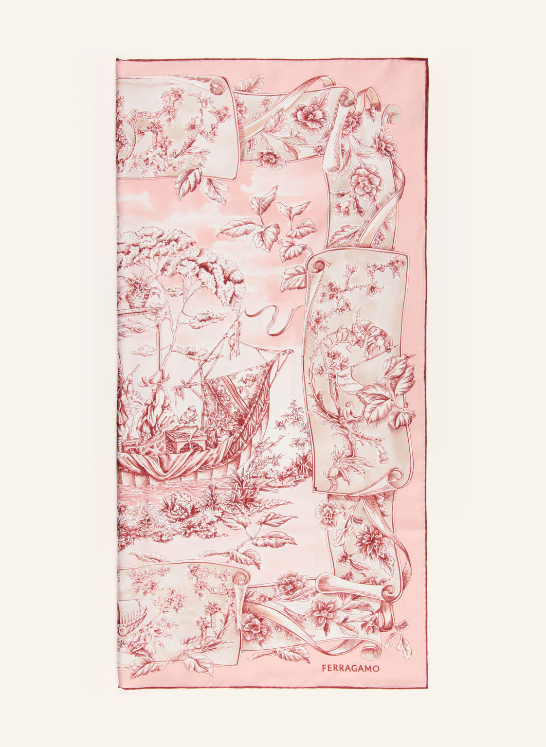 Ferragamo Szalik Jedwabny rosa