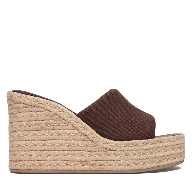 Espadryle Calvin Klein Wedge Espad 70 Canvas Mg HW0HW03282 Brązowy