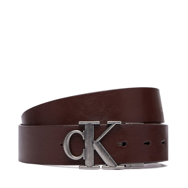 Pasek Calvin Klein Ck Buckle Tumbled 35Mm Adj/Rev LV04D7049G Brązowy