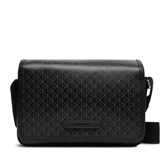 Saszetka Calvin Klein Emblem Aop Coated Small Flap Mes LV04D3396G Czarny