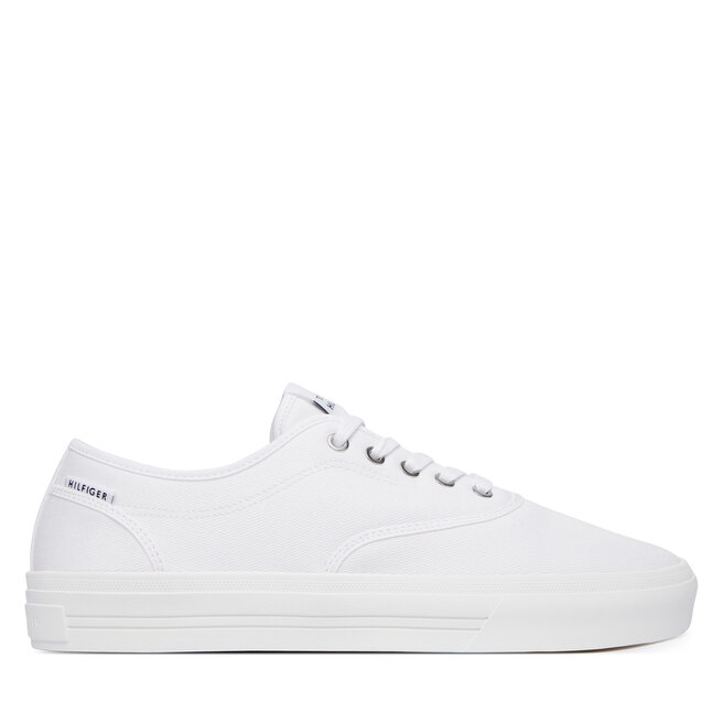 Tenisówki Tommy Hilfiger Th Vulc Cup Long Lace Canvas FM0FM05874 Biały