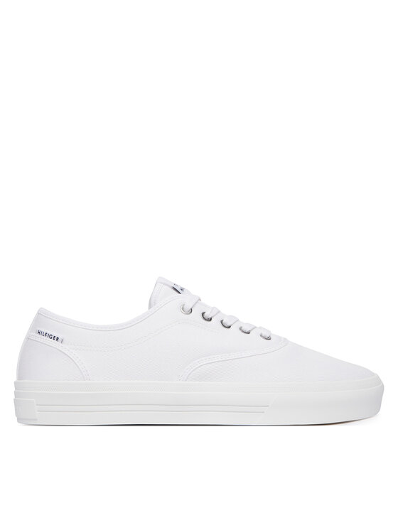 Tommy Hilfiger Tenisówki Th Vulc Cup Long Lace Canvas FM0FM05874 Biały