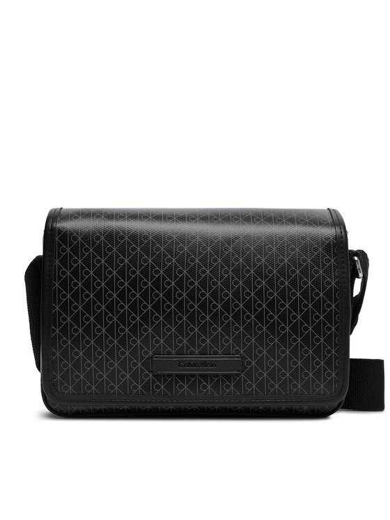 Calvin Klein Saszetka Emblem Aop Coated Small Flap Mes LV04D3396G Czarny