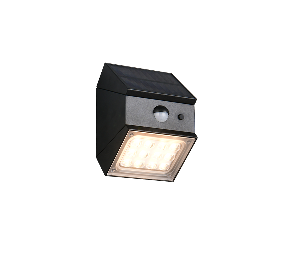 RL TALCA lampa ścienna solar LED 2,5W CCT z czujnikiem czarna regulowana IP65 R25119632