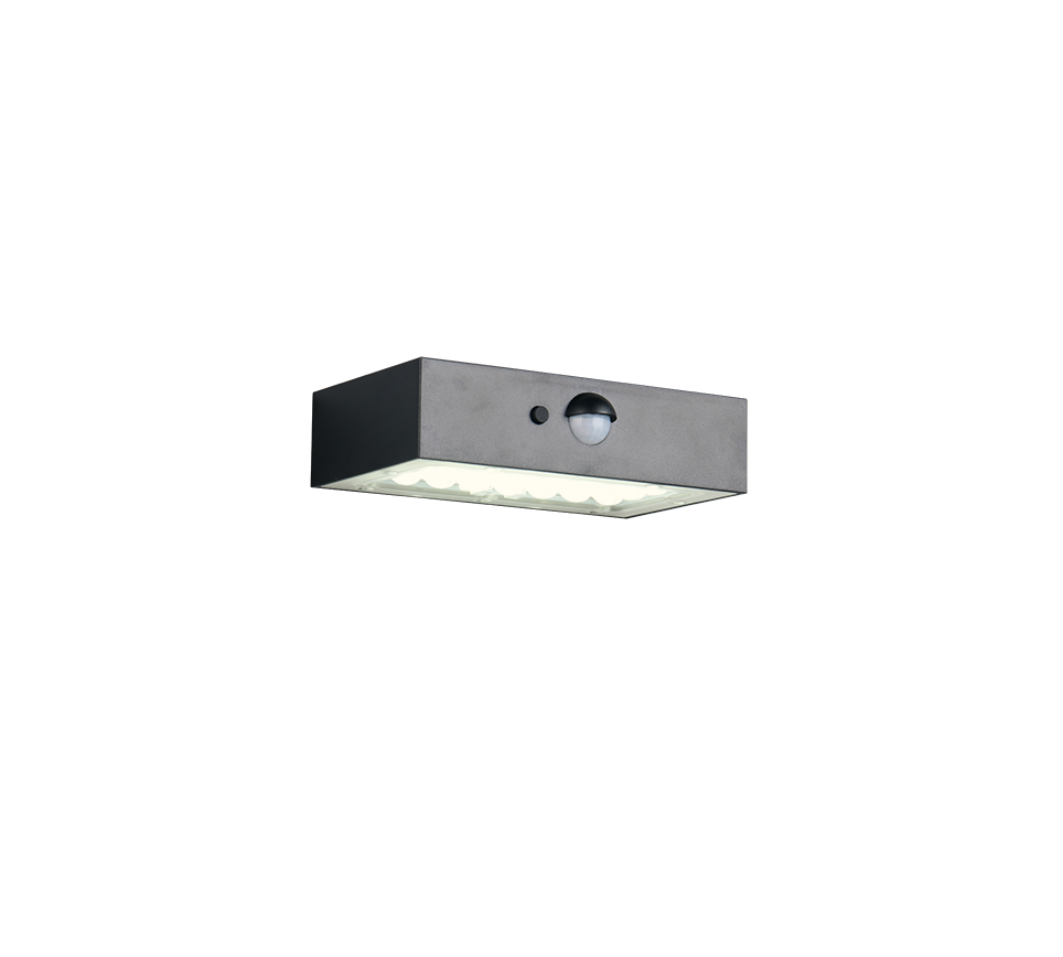 RL ELVAS lampa ścienna solar LED 3W 4000K IP65 czarna z czujnikiem R25129632