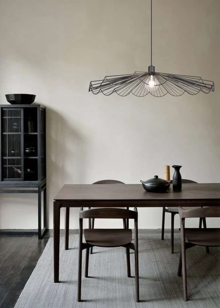 MARGARITA lampa wisząca druciana czarna 1xE27 abażur fi 80cm R36431932