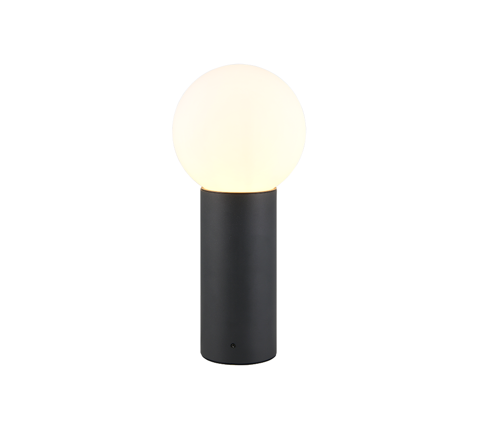 Trio Leuchten Mures lampa zewnętrzna stojąca 40cm antracyt klosz biała kula IP44 1xE27 TRIO 569860142