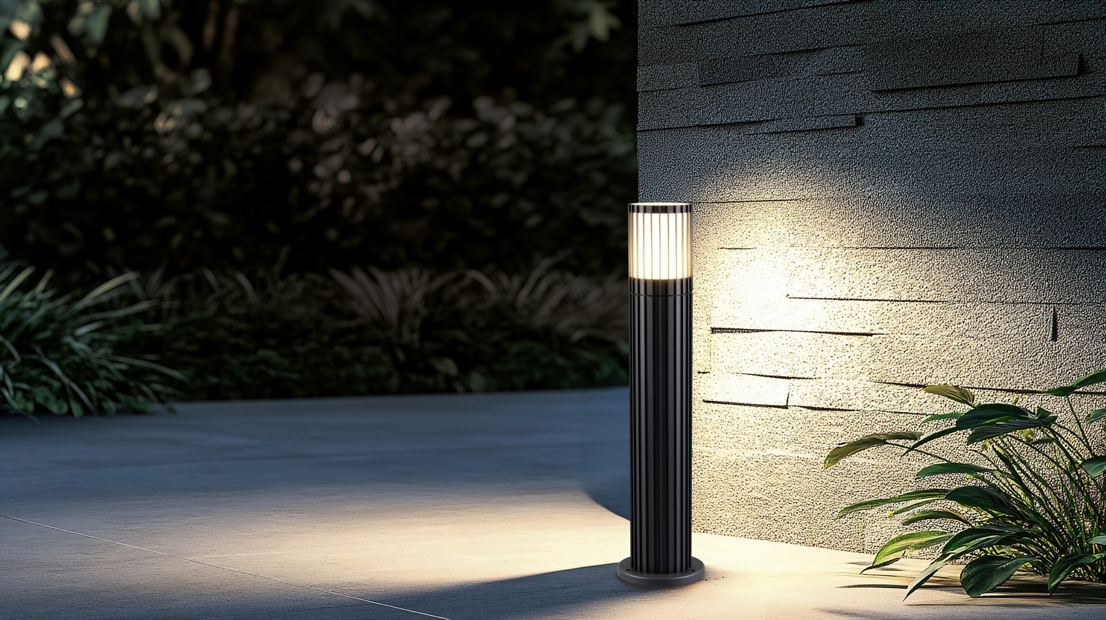 Trio Leuchten VOLGA lampa zewnętrzna stojąca 50cm antracyt ryflowana IP54 1xE27 569460142
