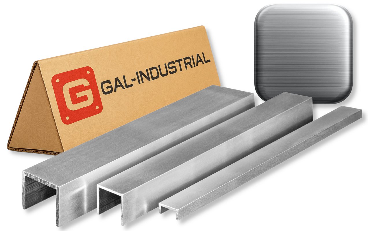 GAL-INDUSTRIAL CEOWNIK ALUMINIOWY SZCZOTKOWANY 25x50x25x3mm 90 cm PROFIL U NA WYMIAR