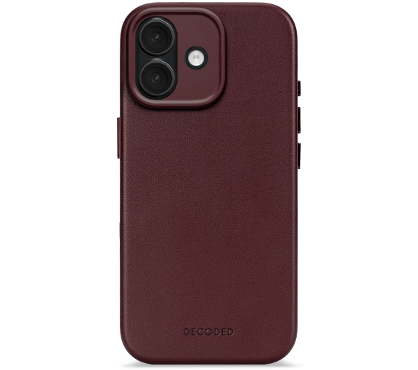 Decoded Leather Backover MagSafe do iPhone 17 Bordowy