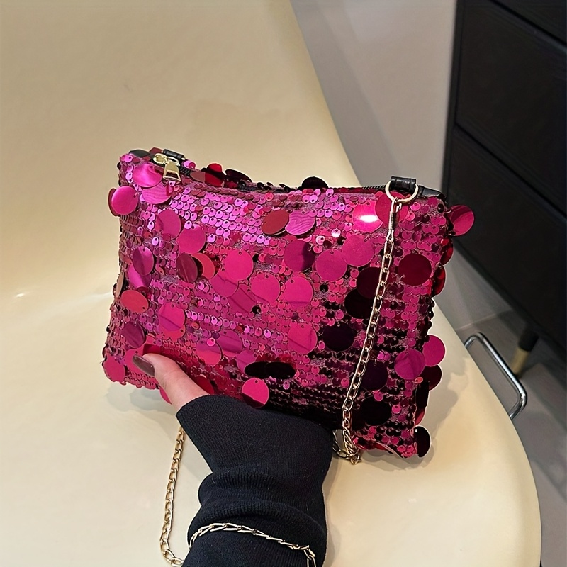 TEMU Stylowa torebka cekinowa i crossbody idealna na imprezy, wyjścia, wakacje, zakupy i do codziennego użytku, mieści monety, telefon i drobne