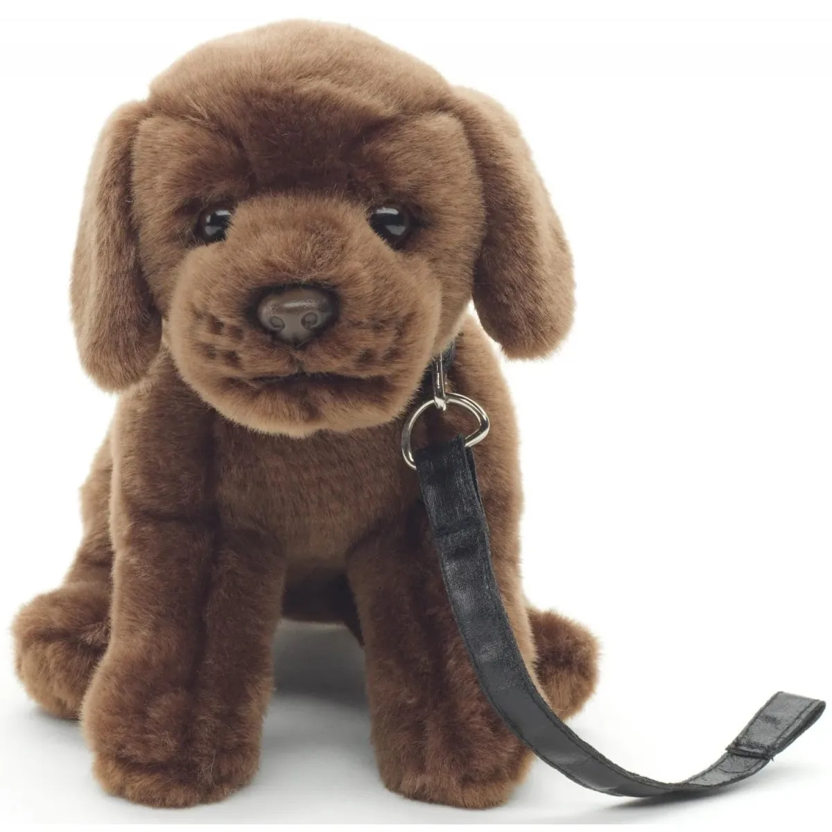 Maskotka Szczeniak Labrador Brązowy na smyczy - 23 cm - Uni Toys ★ POLECANA OFERTA PayPo ZWROT DO 100 DNI