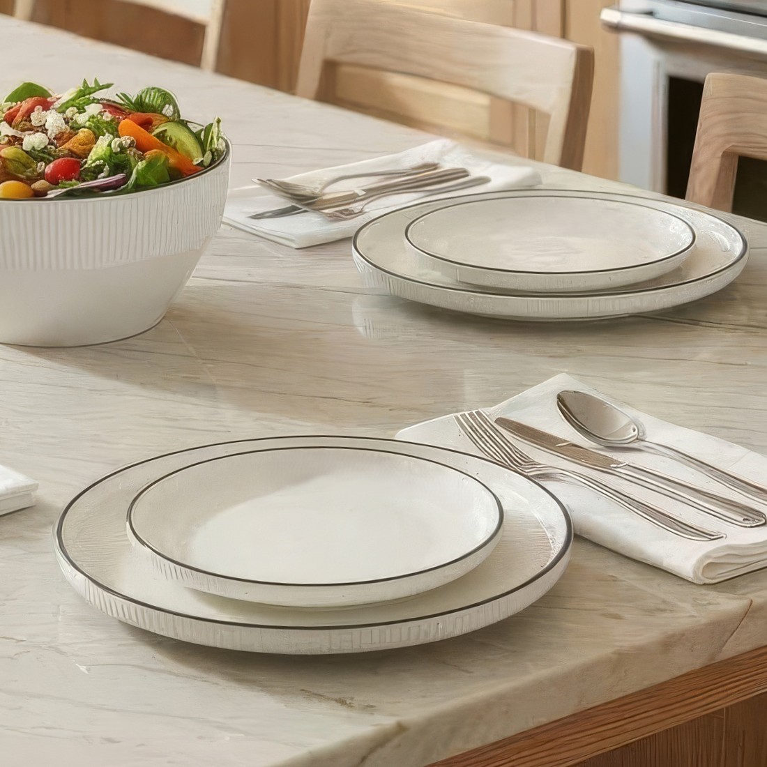 Serwis obiadowo kawowy porcelanowy na 6 osób STELLA