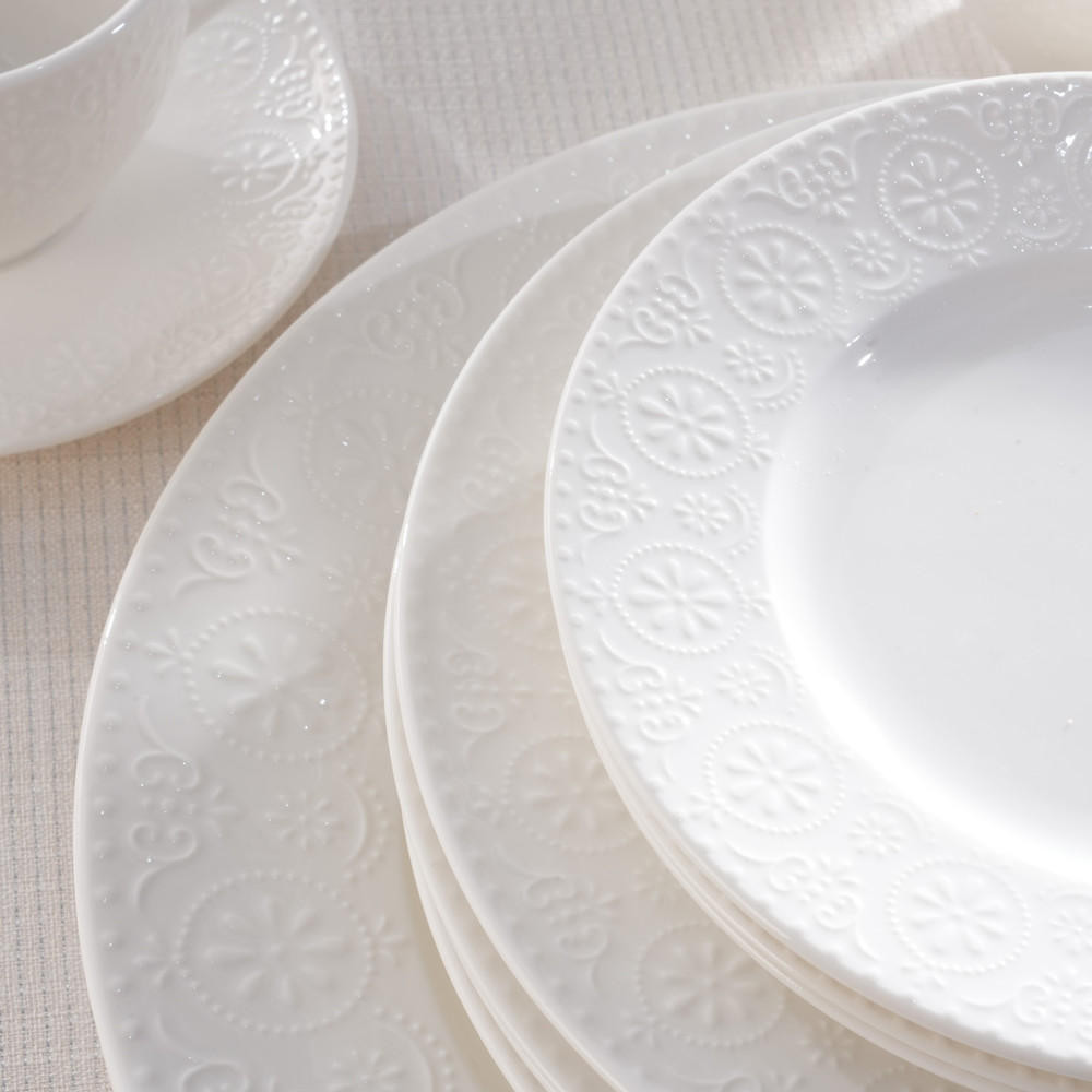 Serwis obiadowo kawowy na 6 osób porcelanowy FLORENTINA
