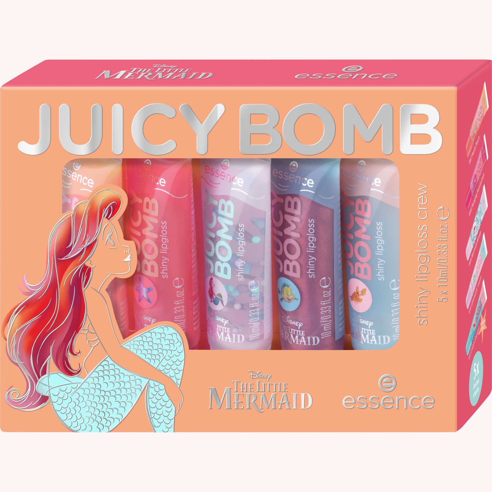 Essence Juicy Bomb Disney The Little Mermaid Zestaw Błyszczyków do Ust