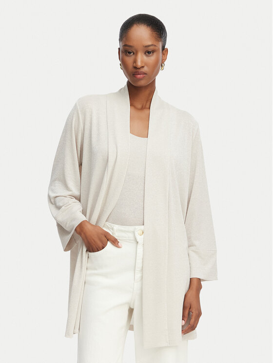 Marella Komplet top i kardigan Alca 2615931012 Szary Regular Fit