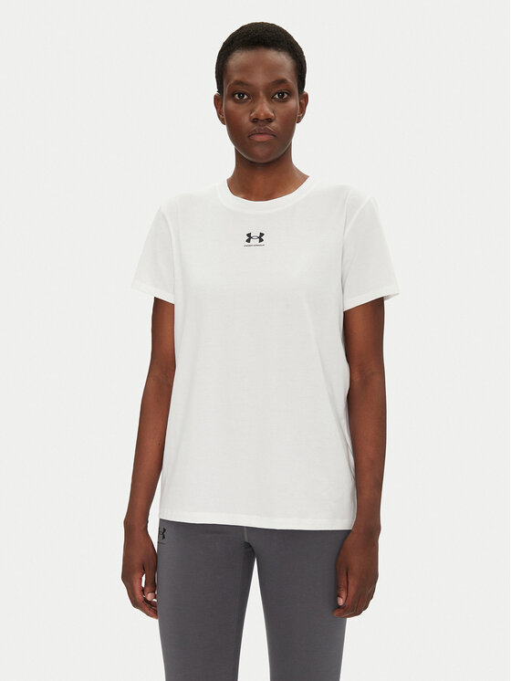 Under Armour Koszulka techniczna Rival Core 1383648 Biały Regular Fit