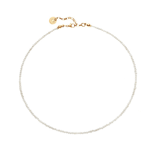 Choker z pereł naturalnych z pozłacanym zapięciem
