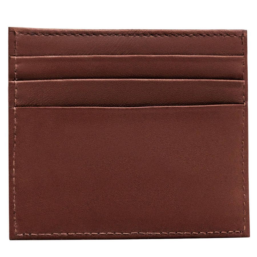 Brązowe, eleganckie etui na karty ze skóry naturalnej