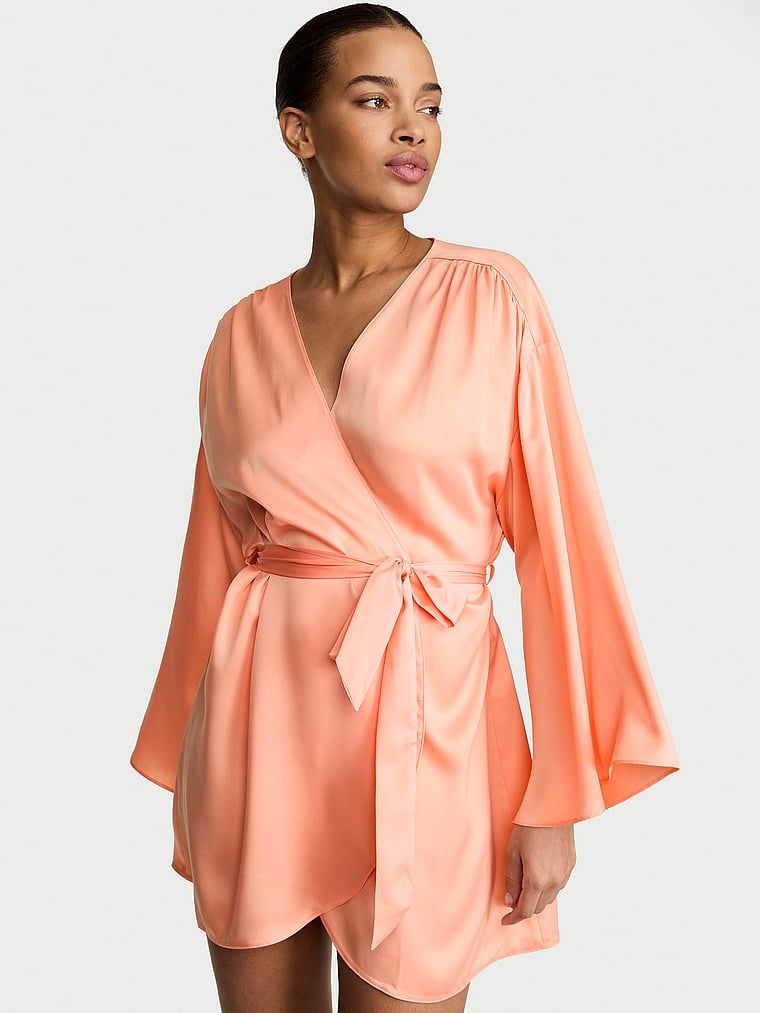 Victoria's Secret Szlafrok satynowy krótki