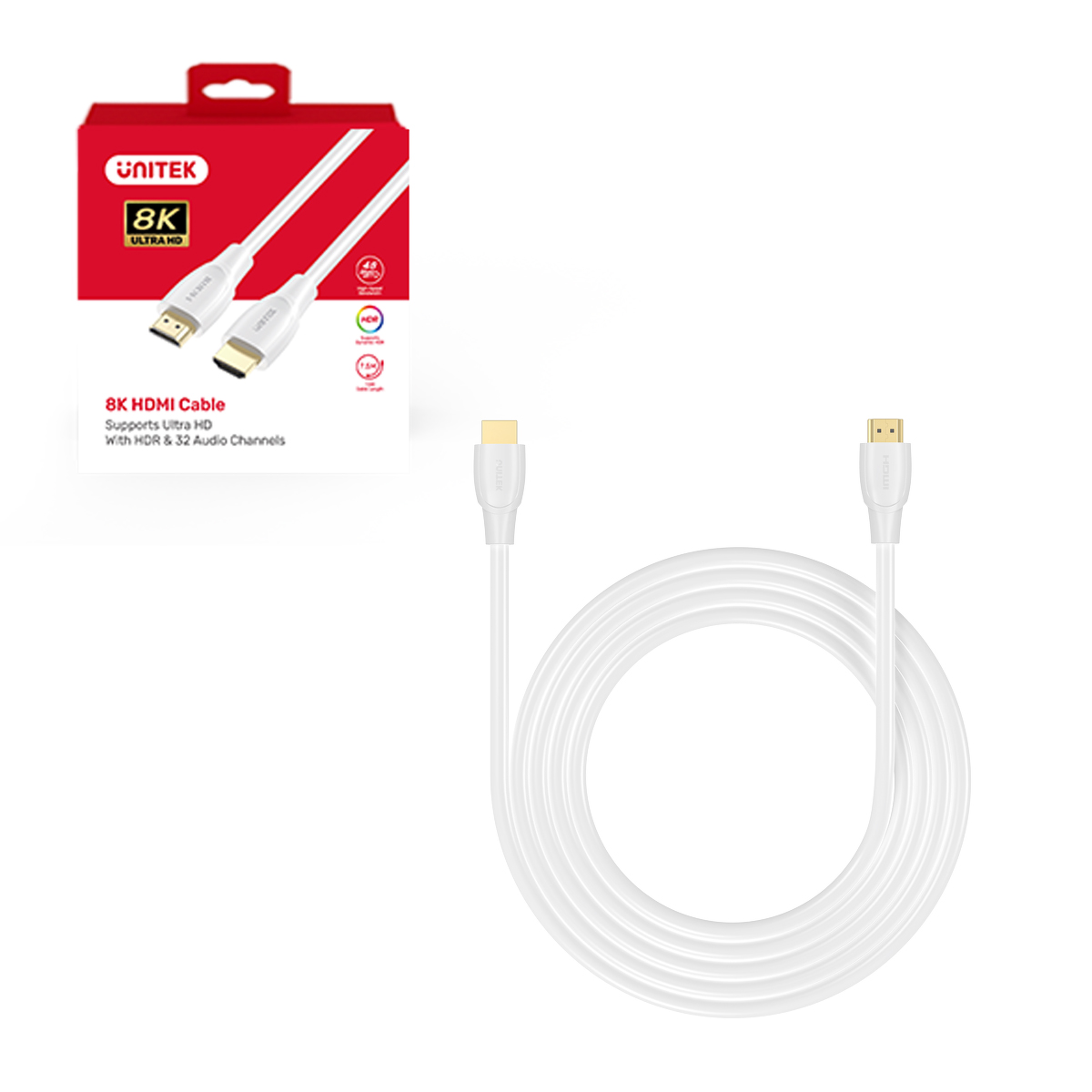 Unitek Kabel HDMI 2.1 8K HDR biały 1m C11099AWH03-1M
