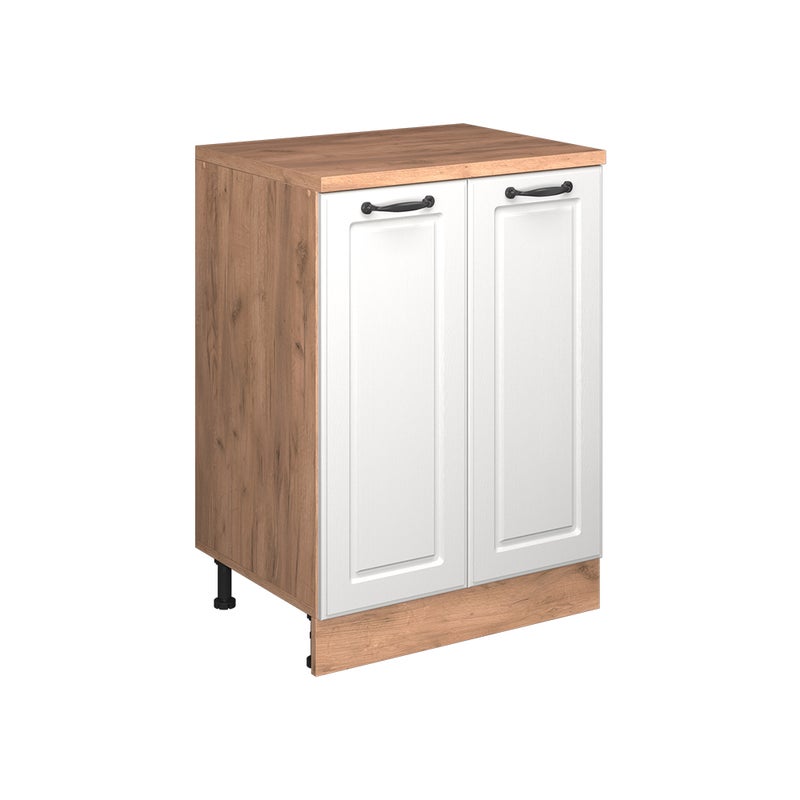 Vicco Kuchenna szafka pod skos R-Line, Biały rustykalny, 60 cm bez skosu z 2 drzwiami