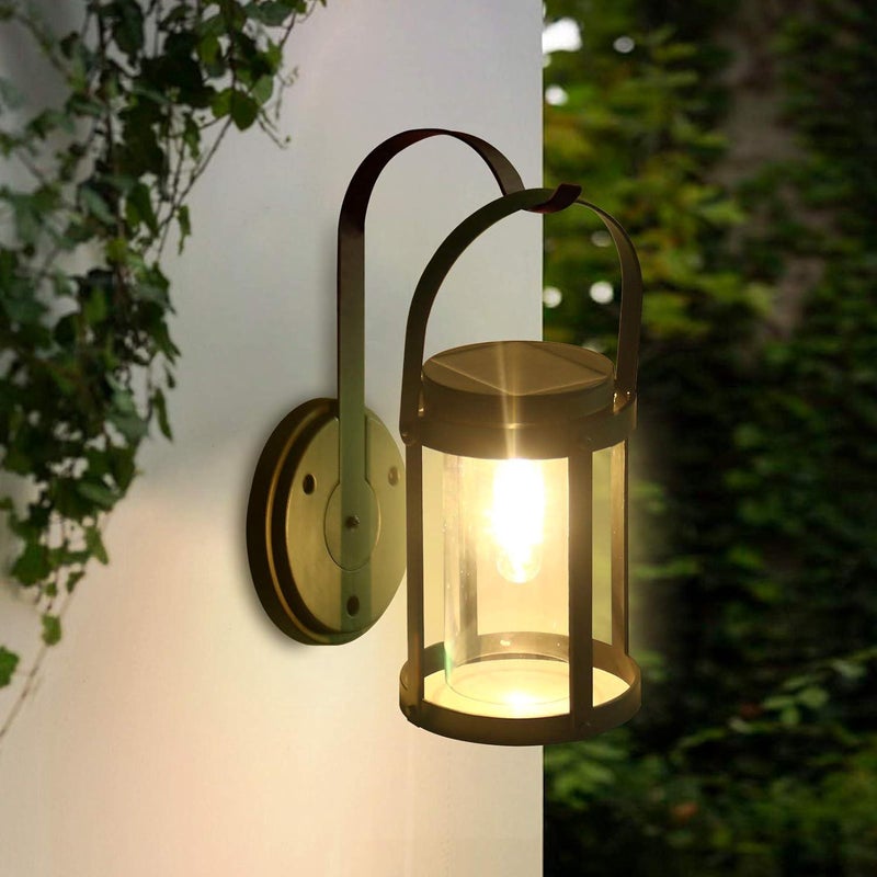 Nowoczesna zewnętrzna lampa solarna do ogrodu, lampa solarna do zawieszenia w alei, na dziedzińcu, patio.