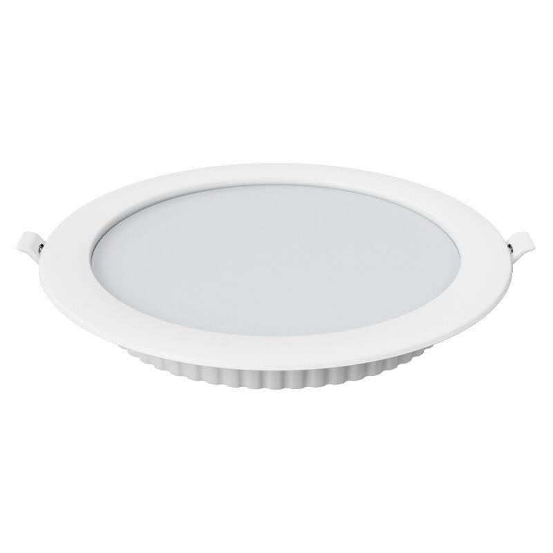 Ultracienki, okrągły reflektor LED do wpuszczania, 20 W – białe światło o temperaturze barwowej 6000 K – nadaje się do montażu sufitowego – obudowa z